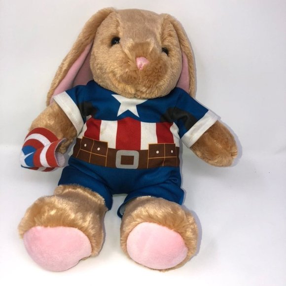 BUILD a bear bunny captain america plush - Picture 1 of 3